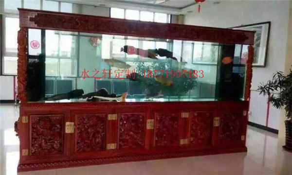 花梨雕龍魚缸